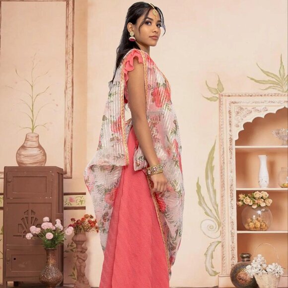 Pink Lehenga | EthnoChic Collection | Muvvas Boutique - Picture 4 of 5